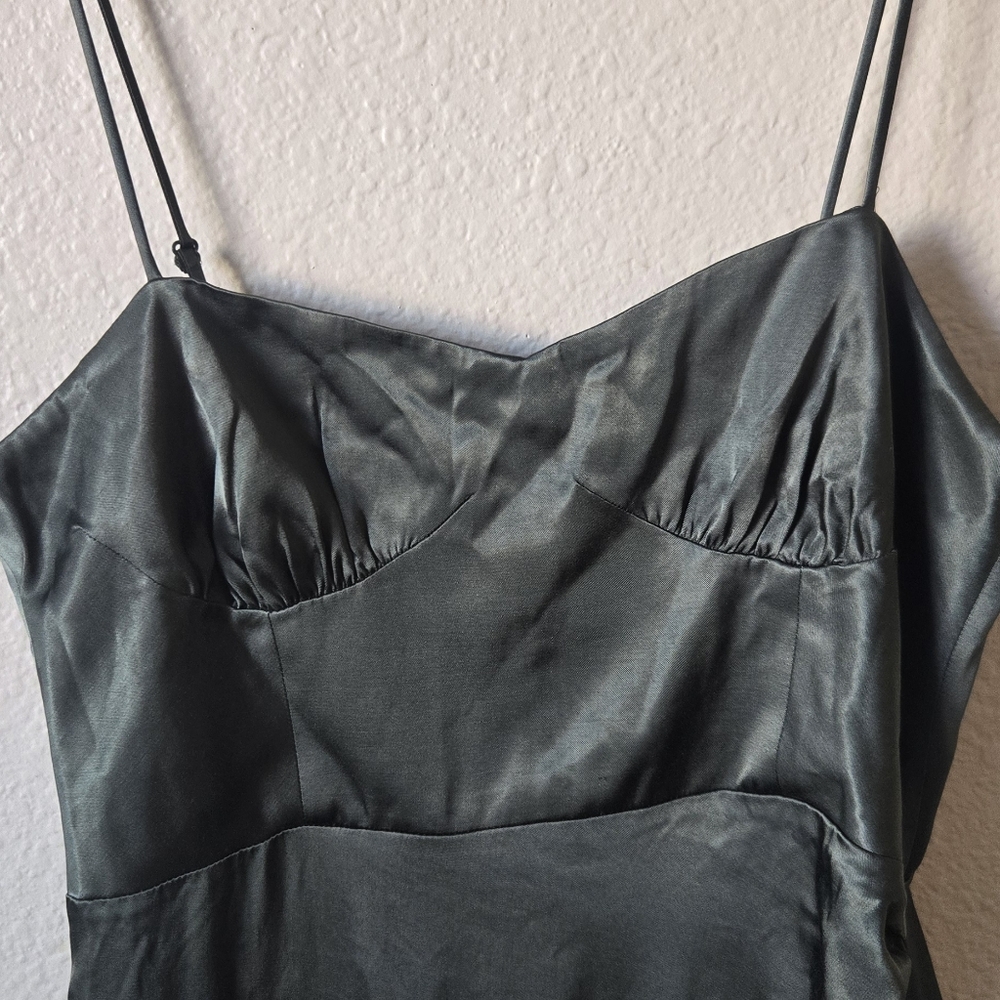 ZARA Olive Green Corset Style Dress Size M #33 - Picture 5 of 12